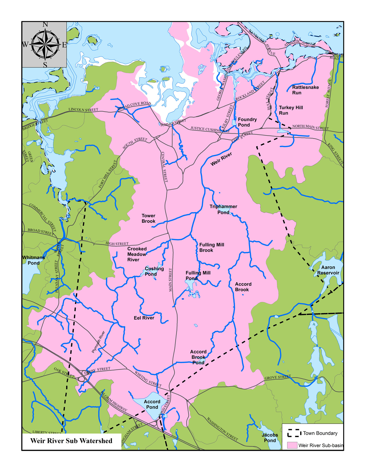 HANDOUTMapofWeirRiverWatershed Hingham Land Conservation Trust