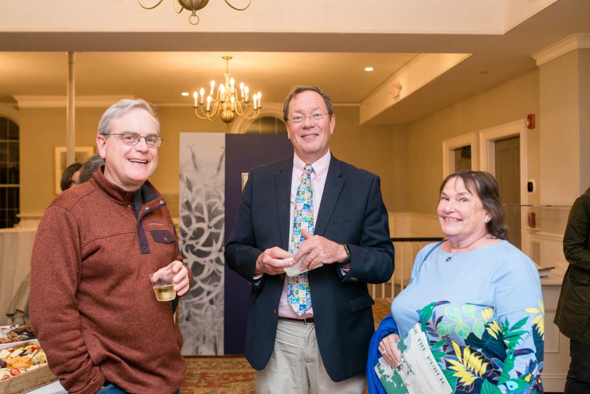 L to R Current HLCT Board Member Helmut Fickenwirth, Chuck Goodrich and Geri Duff